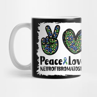 Peace Love Cure Neurofibromatosis Awareness Mug